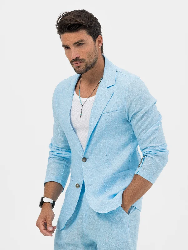 Heritage Style FEDRO SINGLE BREASTED BLAZER IN TURQUOISE