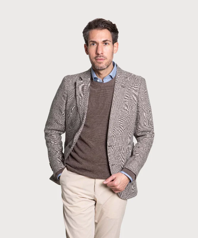 Relaxed Suiting Glen Check Linen Jacket