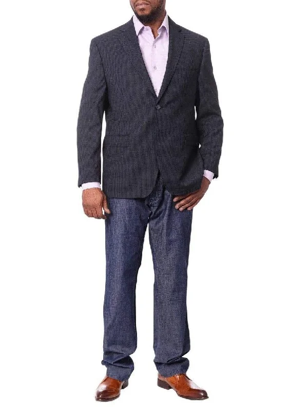 Simplistic Fashion I Uomo Mens Blue Check 100% Wool Regular Fit 2 Button Blazer Sport Coat Simplistic Fashion I Uomo Mens Blue Check 100% Wool Regular Fit 2 Button Blazer Sport Coat