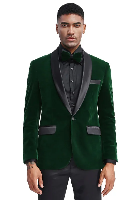 Softcore Fashion Mens Blazer - Cheap Priced Mens Sport Coat - Men's Slim Fit Shawl Lapel Velvet Wedding & Prom Tuxedo Jacket In Hunter Green Softcore Fashion Mens Blazer - Cheap Priced Mens Sport Coat - Men's Slim Fit Shawl Lapel Velvet Wedding & Prom Tuxedo Jacket In Hunter Green