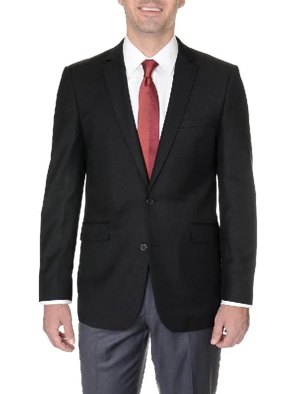 Retro Tailoring Creativo Classic Fit Solid Black Two Button Suit Jacket Blazer