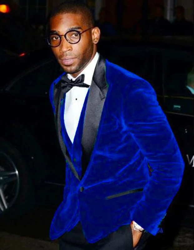 Everyday Wear Mens Designer Velvet Tuxedo Royal Blue Dinner Jacket