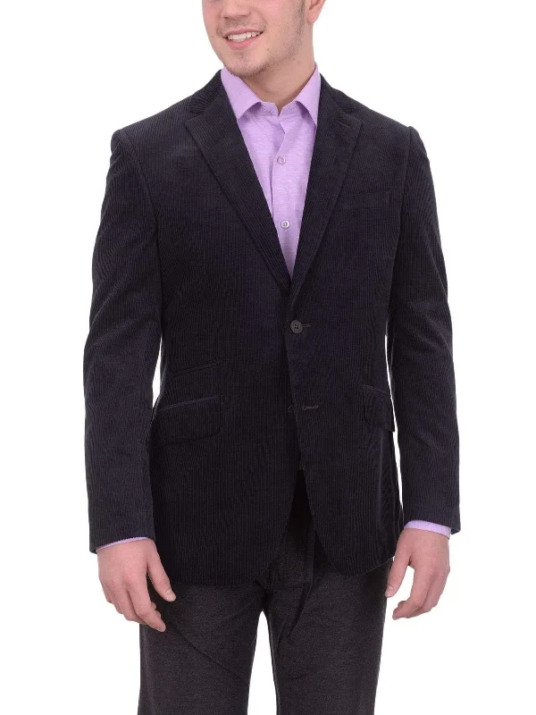 Sleek Streetwear Mens Napoli Navy Corduroy Cotton Sportcoat With Jetted Ticket Pocket Sleek Streetwear Mens Napoli Navy Corduroy Cotton Sportcoat With Jetted Ticket Pocket