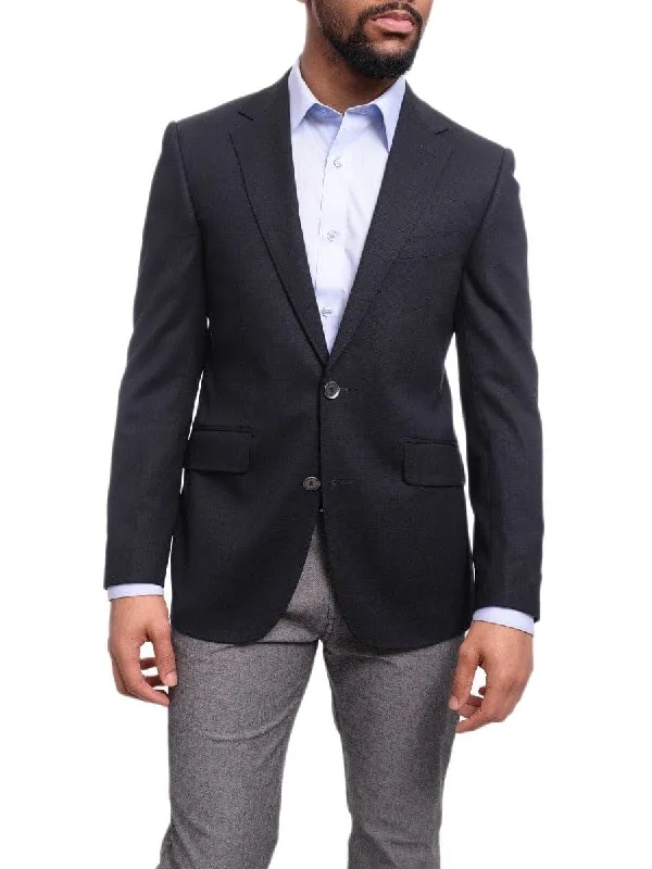Urban Elegance Napoli Classic Fit Solid Navy Blue Half Canvassed Wool Blazer Sportcoat Urban Elegance Napoli Classic Fit Solid Navy Blue Half Canvassed Wool Blazer Sportcoat