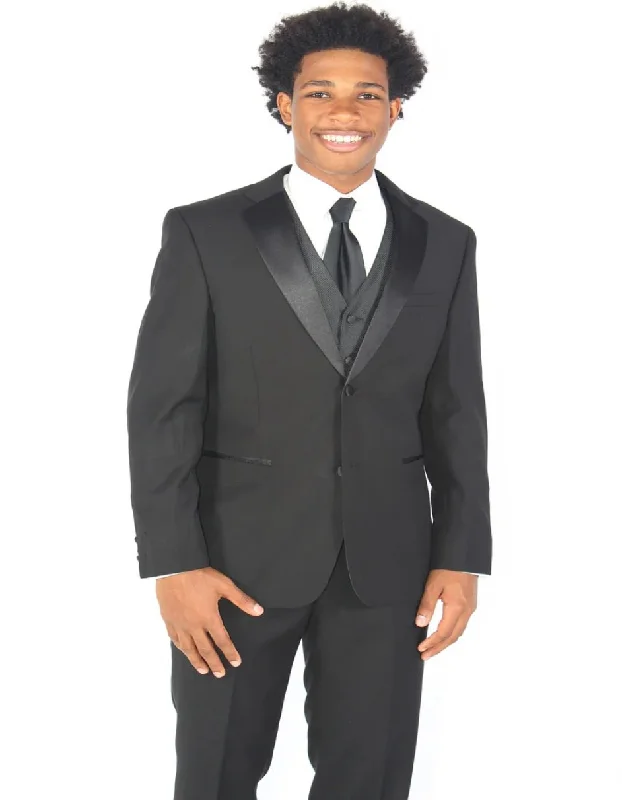 Y2K Outfit New Caravelli Black 2 Piece Slim Fit Single Breasted Tuxedo