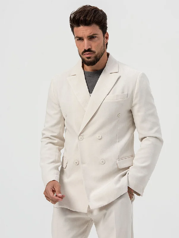 Elevated Everyday OSCAR DOUBLE BREASTED BLAZER IN CREAM