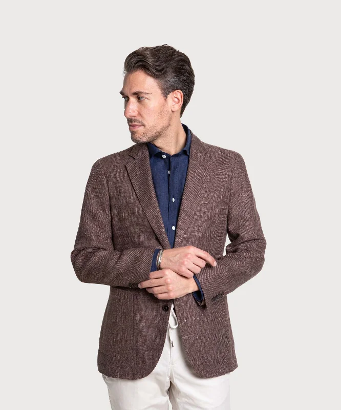 Travel Outfit Unstructured Hopsack Jacket