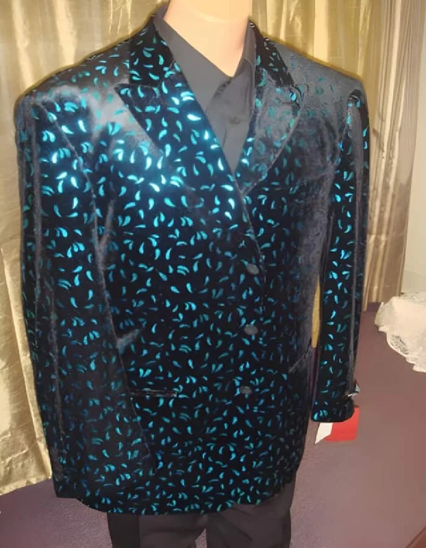 Fashionable Basics Velvet Dark color black/turquoise ~ Light Blue Stage Party Best Cheap Blazer Suit Jacket For Men Affordable Sport Coats Sale Fashionable Basics Velvet Dark color black/turquoise ~ Light Blue Stage Party Best Cheap Blazer Suit Jacket For Men Affordable Sport Coats Sale