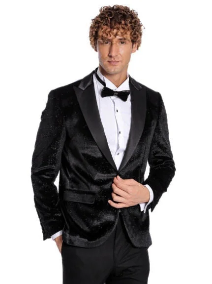 Retro Minimalism Wessi Mens Black Slim Fit Tuxedo Prom Jacket Blazer With Satin Peak Lapels Retro Minimalism Wessi Mens Black Slim Fit Tuxedo Prom Jacket Blazer With Satin Peak Lapels