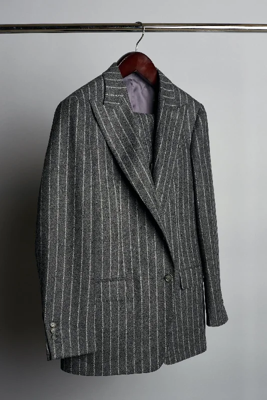 Classic Denim Flannel Chalkstripe Suit