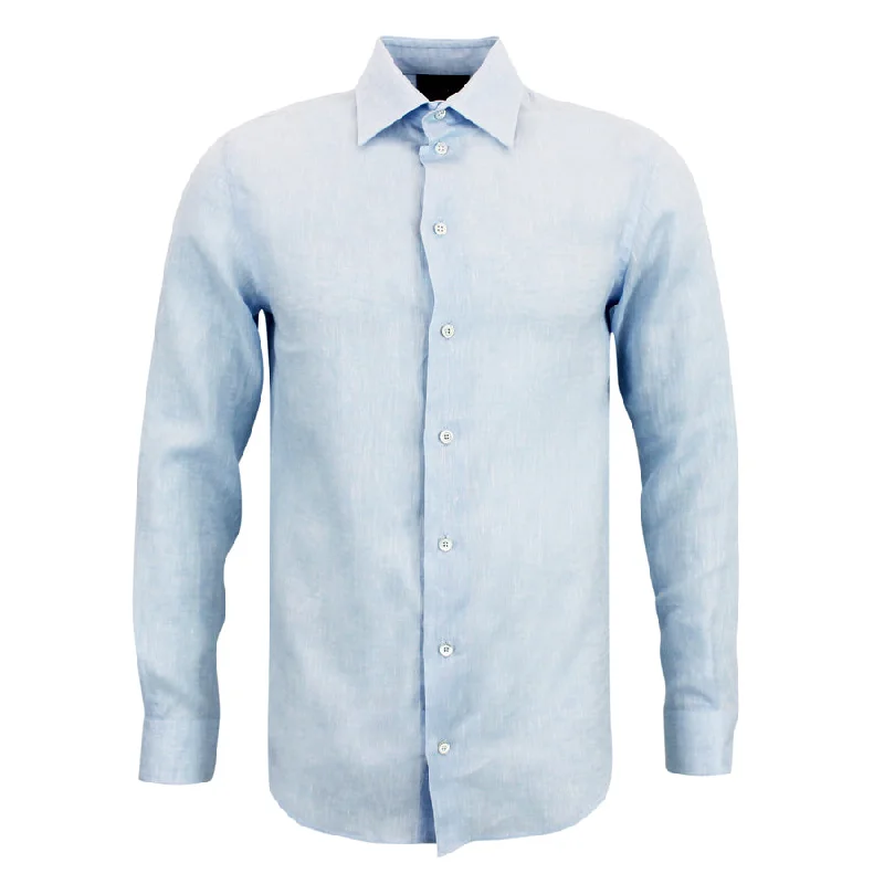 Minimal Sportswear Emporio Armani - Linen Shirt in Sky Blue