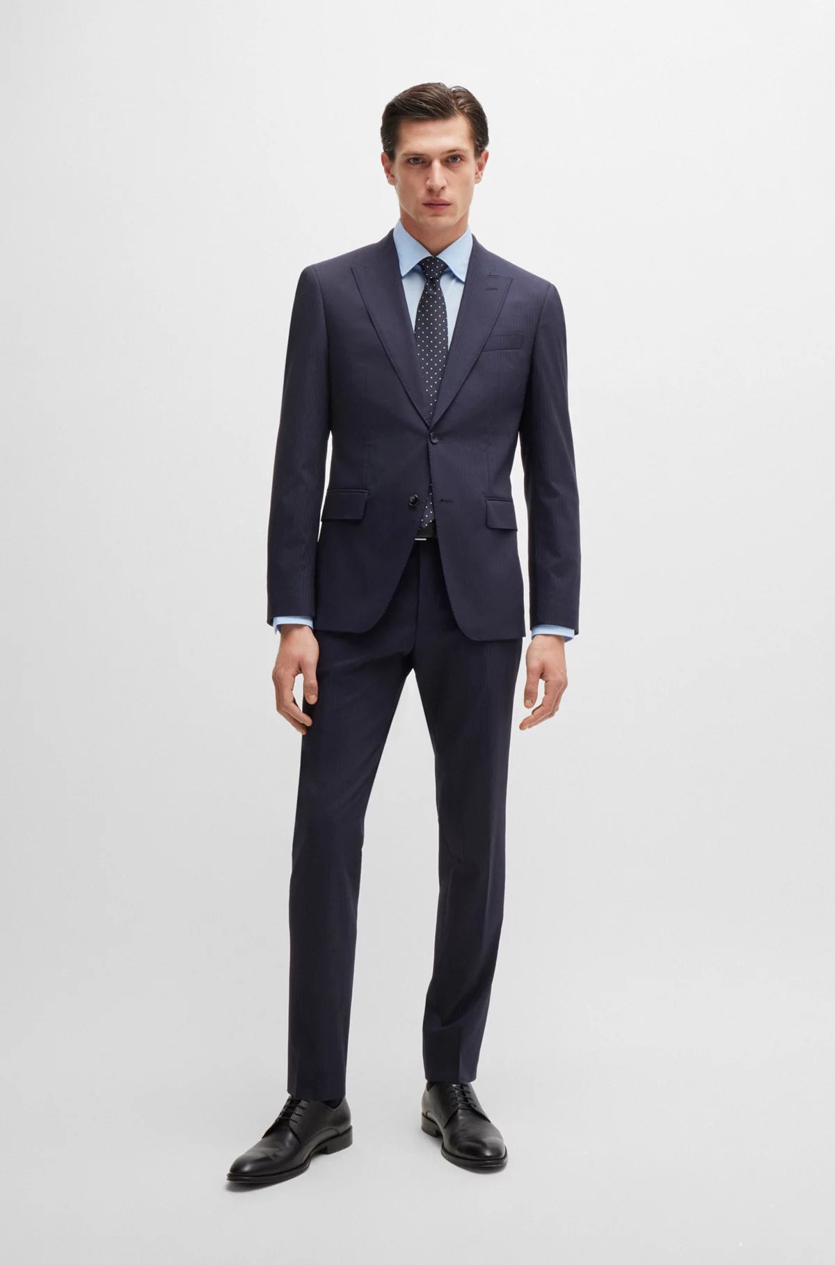 Bold Statement H-Huge Slim Fit Suit in a Striped Virgin-Wool Blend 50521948
