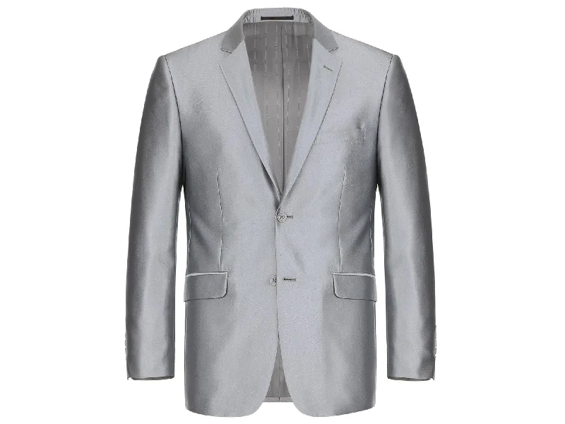 Country Style Luster Slim Fit Suit in Silver