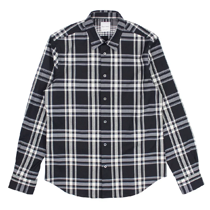 Parisian Style Paul Smith - Slim Fit Check Shirt in Dark Ink