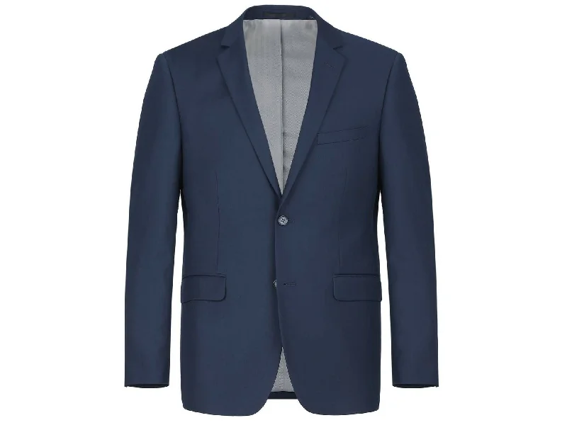 Denim Essentials Rainwater's Fine Tropical Weight Man Made Fabric Classic Fit Suit In New Navy Denim Essentials Rainwater's Fine Tropical Weight Man Made Fabric Classic Fit Suit In New Navy