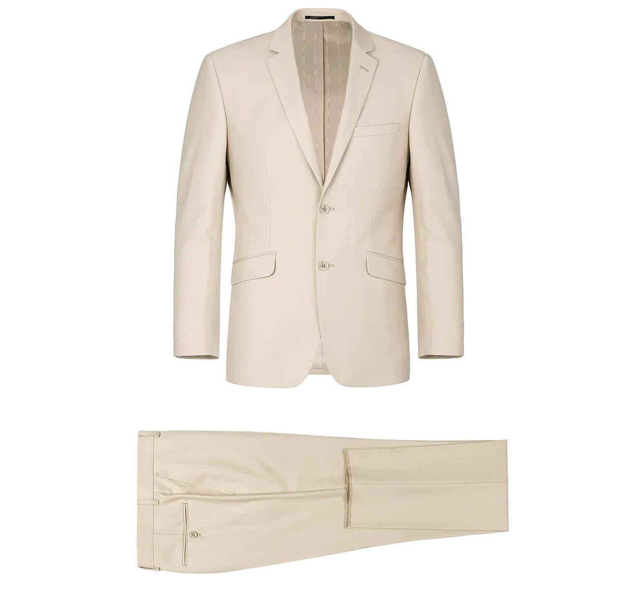 Earthy Tones Rainwater's Fine Tropical Weight Man Made Fabric Slim Fit Suit In Tan