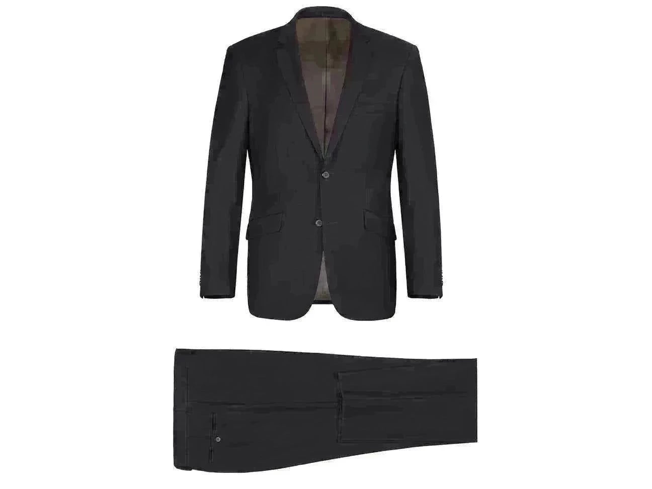 Futuristic Minimalism Rainwater's Luxury Collection Super 140's Wool Slim Fit Suit In Black Futuristic Minimalism Rainwater's Luxury Collection Super 140's Wool Slim Fit Suit In Black