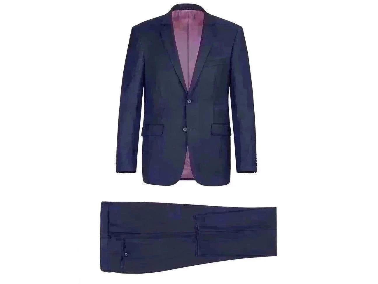 Structured Fashion Rainwater's Luxury Collection Super 140's Wool Slim Fit Suit In New Navy Structured Fashion Rainwater's Luxury Collection Super 140's Wool Slim Fit Suit In New Navy