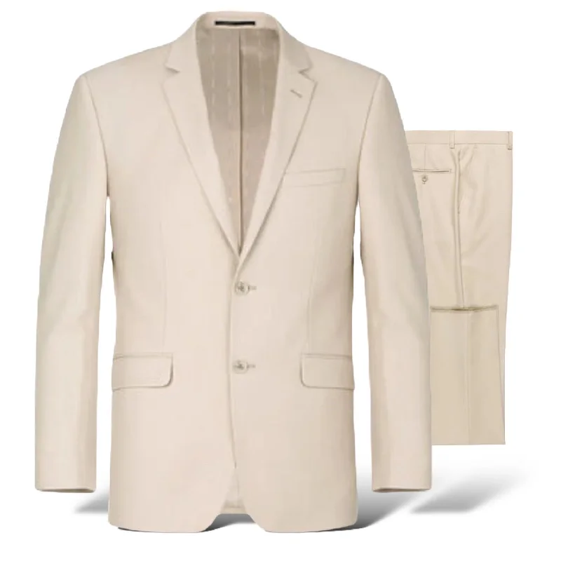 Edgy Fashion Mens Modern Classic Fit Suit (Tan) Renoir