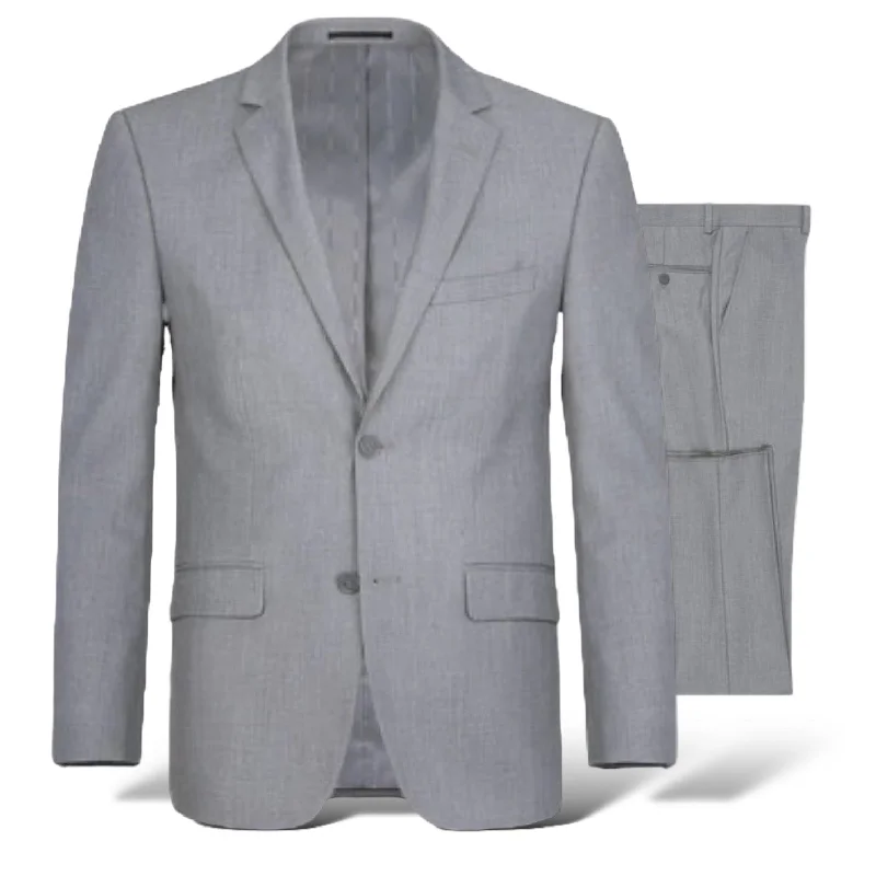 Minimal Urban Mens Modern Classic Fit Suit (Light Gray) Renoir