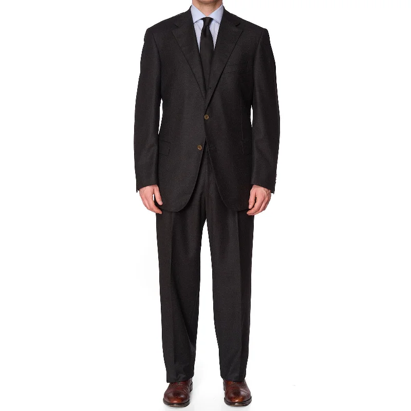 Sophisticated Look SARTORIA PARTENOPEA Charcoal Gray Wool Handmade Suit EU 56 NEW US 44 46 Sophisticated Look SARTORIA PARTENOPEA Charcoal Gray Wool Handmade Suit EU 56 NEW US 44 46