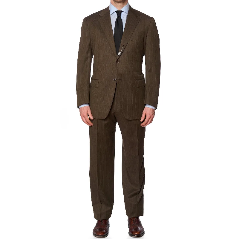 Timeless Elegance SARTORIA PARTENOPEA for VANNUCCI Brown Handmade Suit EU 54 NEW US 42 44 Timeless Elegance SARTORIA PARTENOPEA for VANNUCCI Brown Handmade Suit EU 54 NEW US 42 44