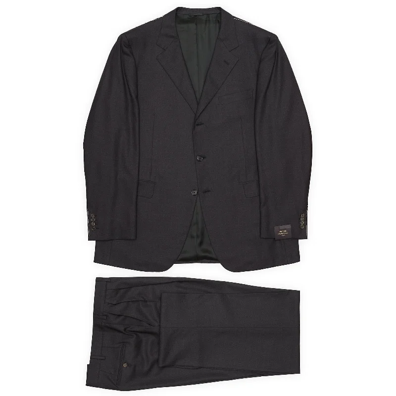 Streetwear Minimalism SARTORIA PARTENOPEA for Vannucci Gray Super 150's Handmade Suit EU 60 US 50 Long