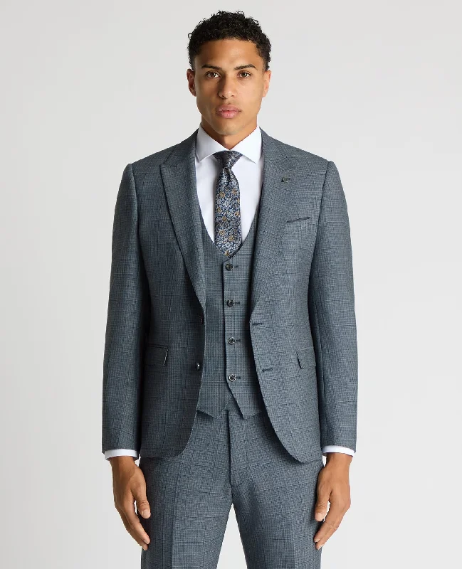 Urban Minimalism Slim Fit Checked Stretch Suit