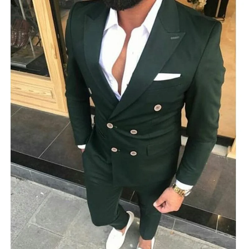 Statement Outfit Slim Fit Double Breasted Men's Suits