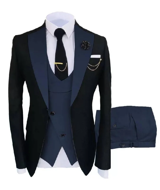 Preppy Outfit Slim Fit Tuxedo Suits For Men