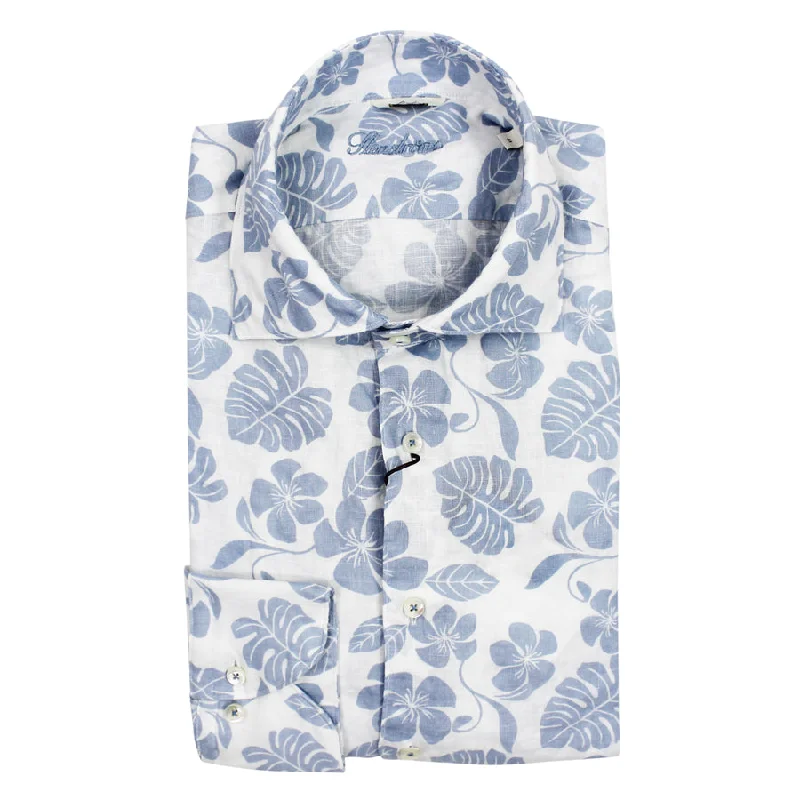 Sleek Tailoring Stenstroms - Floral Casual Slimline Linen Shirt