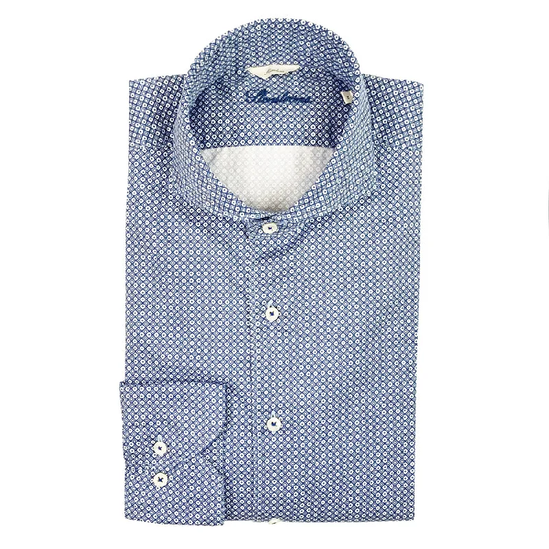 Rugged Outdoor Stenstroms - Slimline Patterned Shirt in Blue