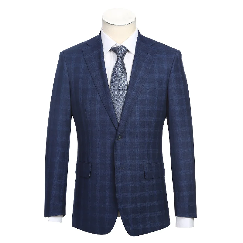 Boho Streetwear Stretch Performance Single Breasted SLIM FIT Suit in Navy Check (Short, Regular, and Long Available) by English Laundry Boho Streetwear Stretch Performance Single Breasted SLIM FIT Suit in Navy Check (Short, Regular, and Long Available) by English Laundry