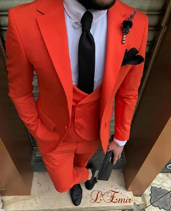 Retro Grunge Suit Men's Wedding Suits Slim Fit Three Piece Suit