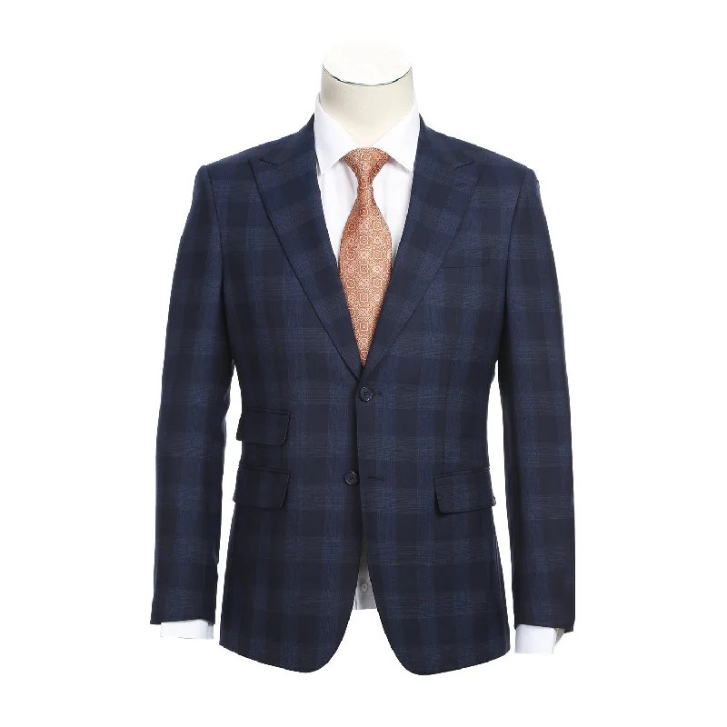 Everyday Wear Wool Stretch Double Breasted SLIM FIT Suit in Grey and Brown Plaid (Short, Regular, and Long Available) by English Laundry Everyday Wear Wool Stretch Double Breasted SLIM FIT Suit in Grey and Brown Plaid (Short, Regular, and Long Available) by English Laundry