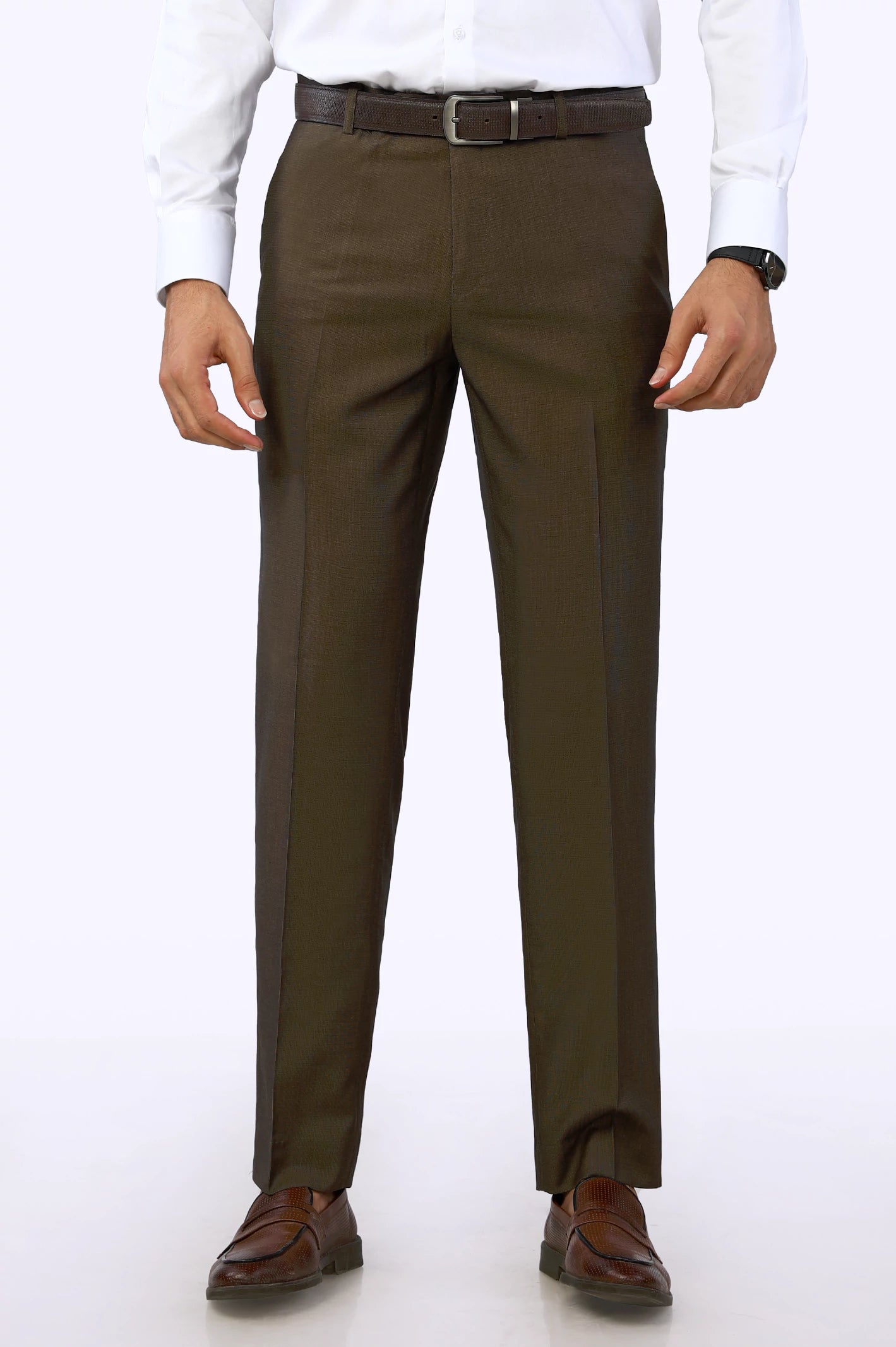 Fashionable Basics Brown Smart Fit Formal Trouser