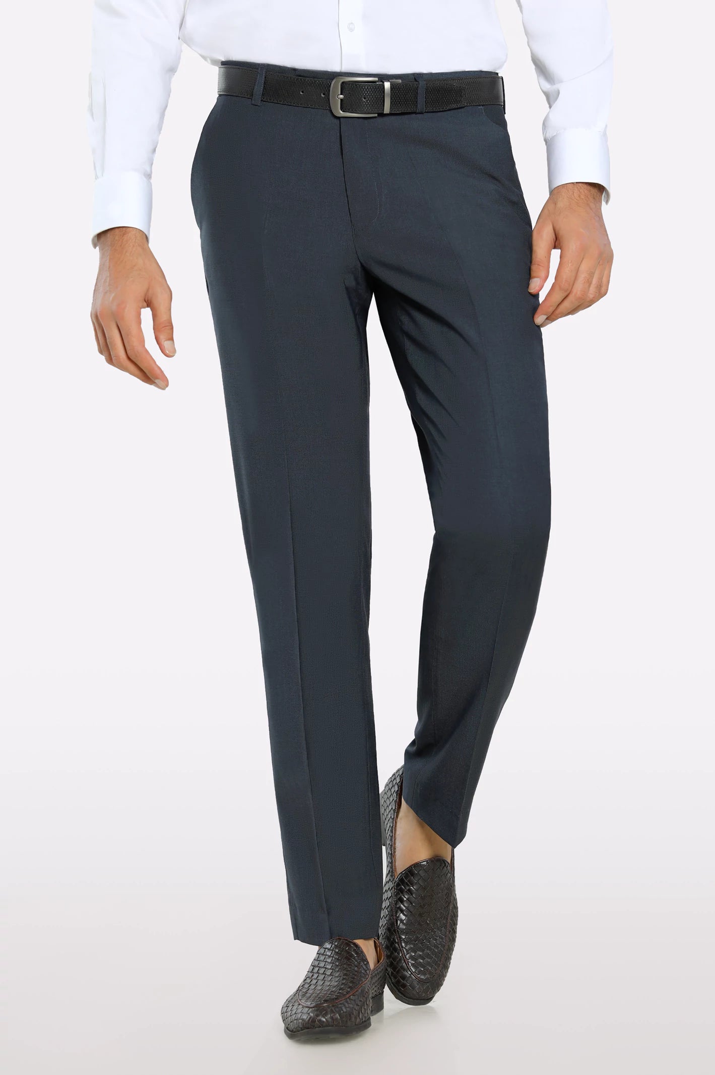 Sleek Tailoring Blue Smart Fit Formal Trouser