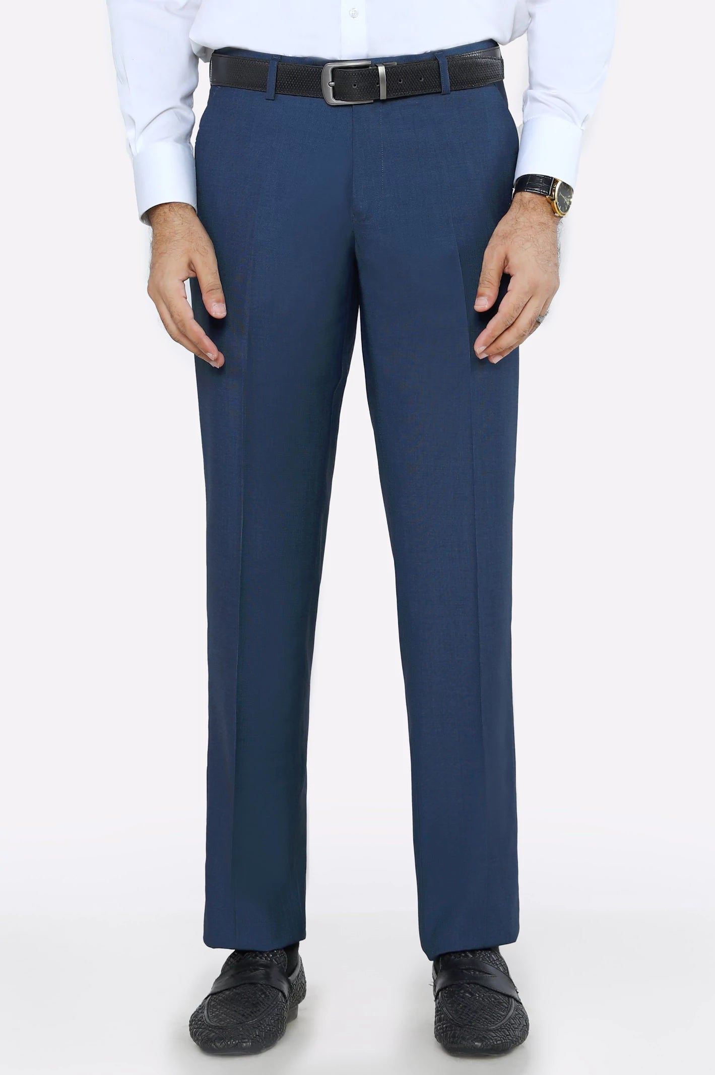 Playful Prints Royal Blue Smart Fit Formal Trouser