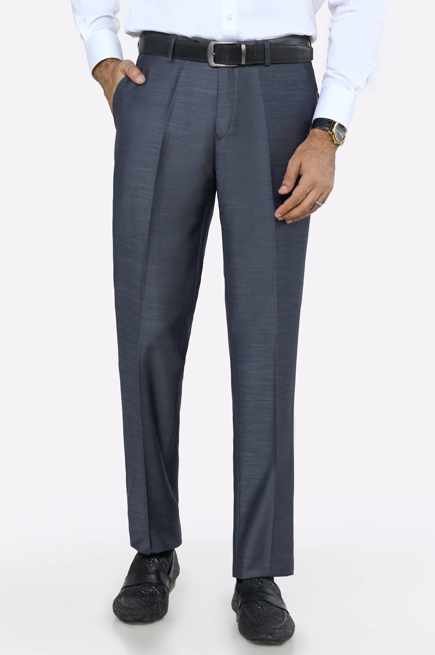 Classic Layers Grey Regular Fit Formal Trouser