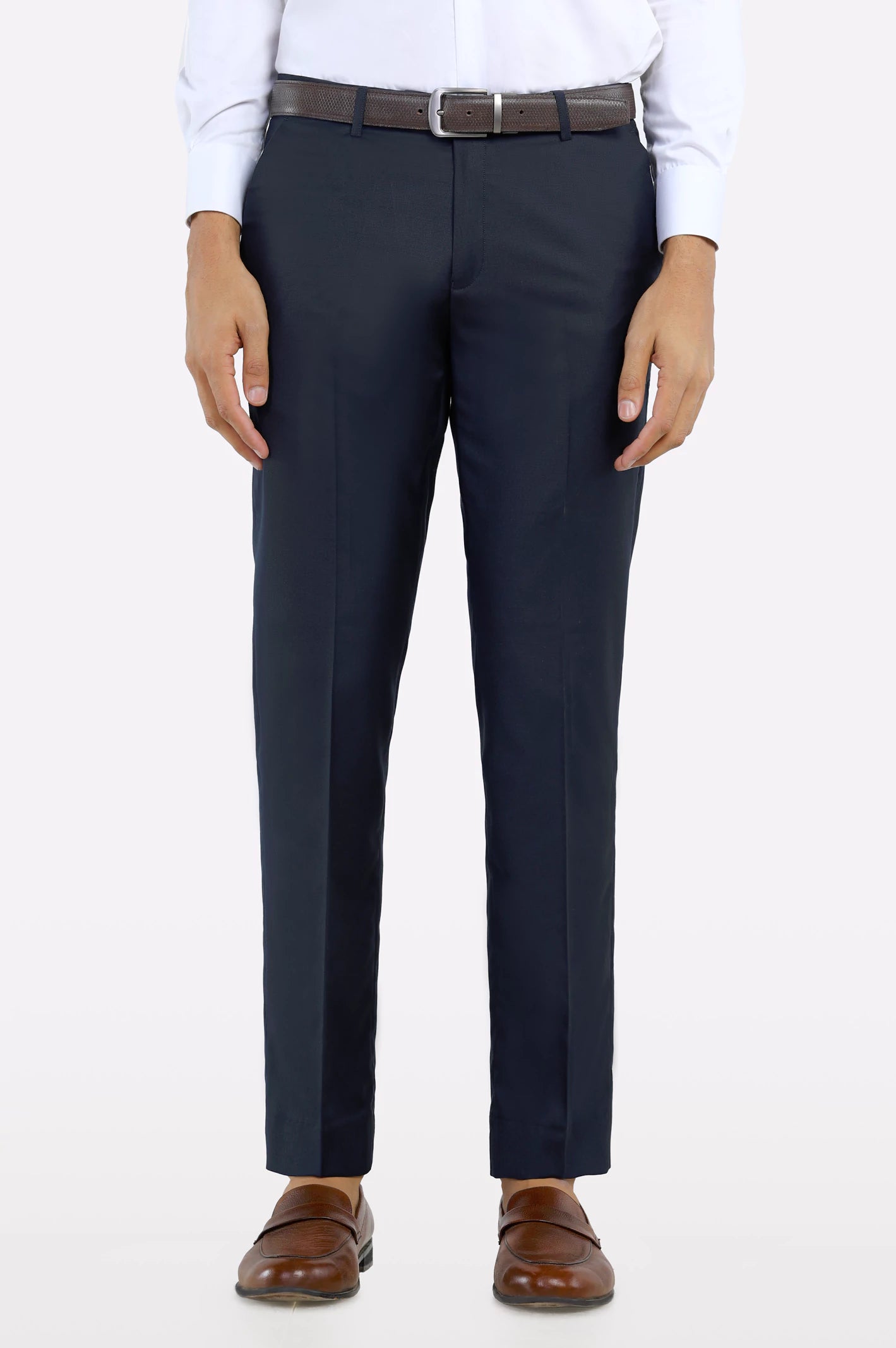 Simplistic Fashion Navy Blue Smart Fit Formal Trouser