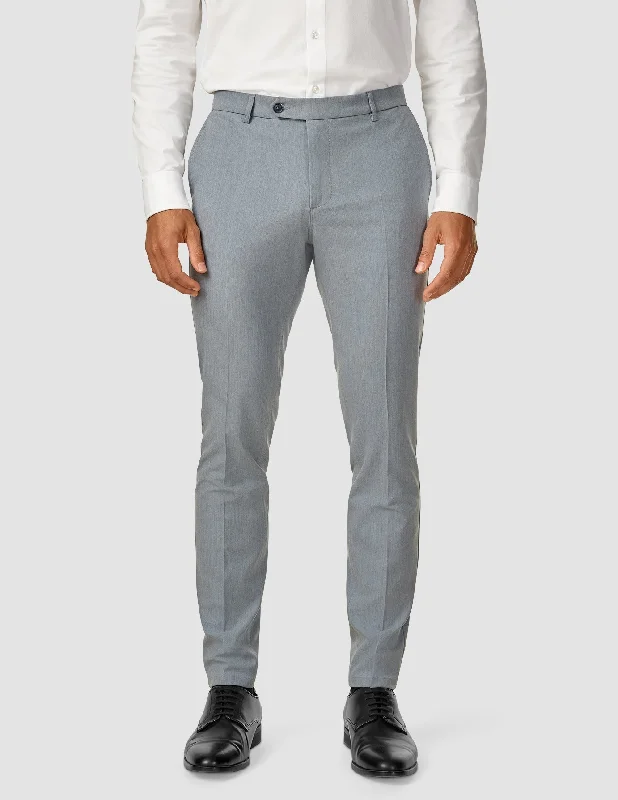 Chic Minimalist Essential Suit Pants Slim Light Blue Melange