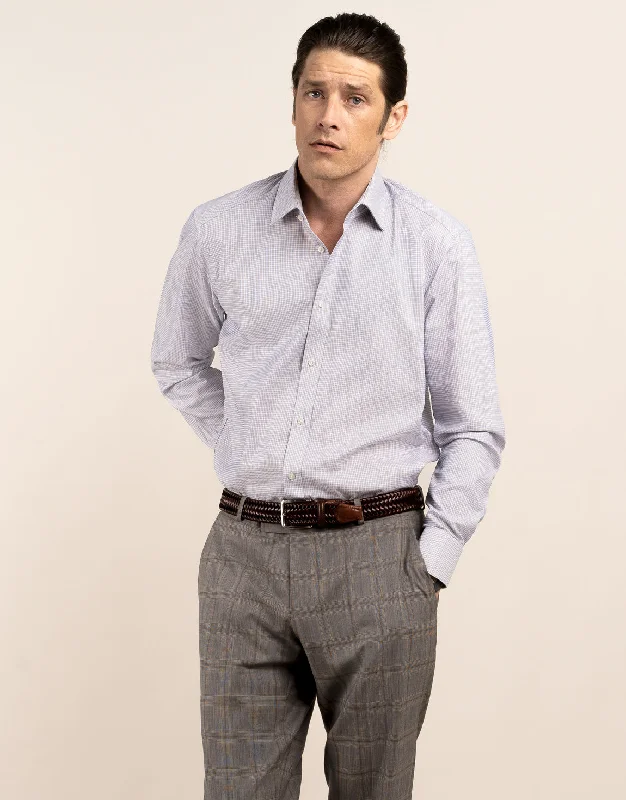Retro Grunge London Beige and Blue Microdesign Shirt