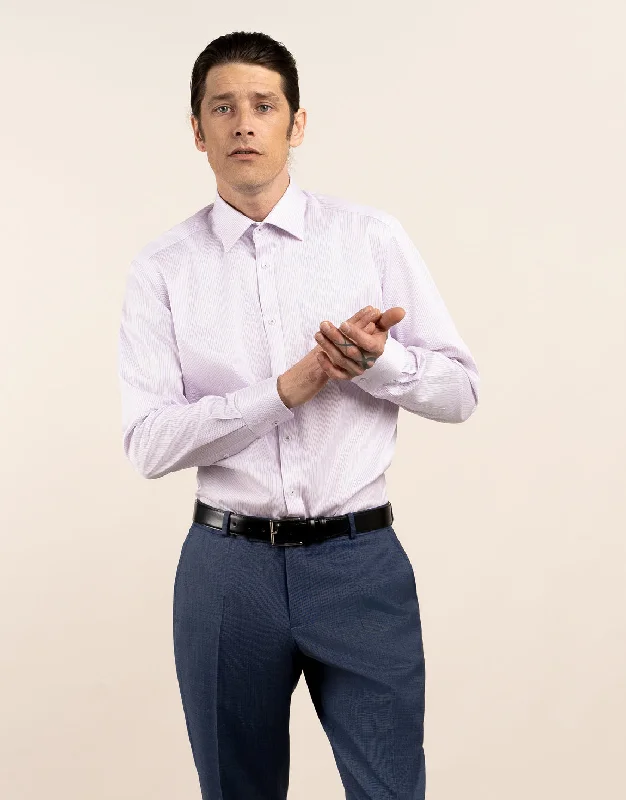 Relaxed Suiting London Pink and Blue Stripe Shirt