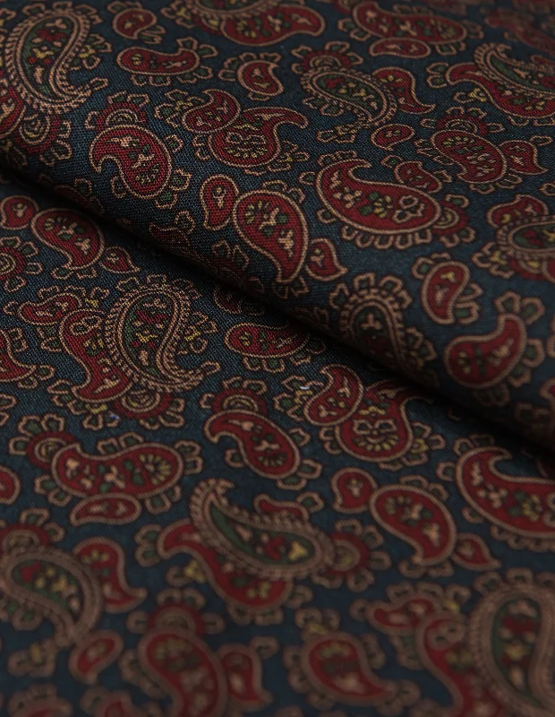 Festival Outfit Maroon Gold on Olive Fancy Paisley Print