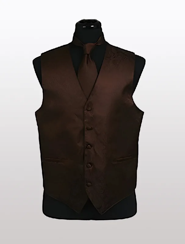 Futuristic Outfit Men's Paisley Brown Tuxedo Vest