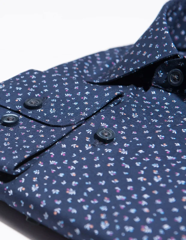 Simplistic Fashion Mini Floral On Midnight Ground Print