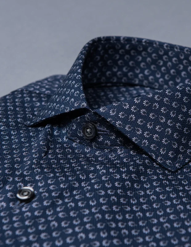 Urban Elegance Navy Feather Print