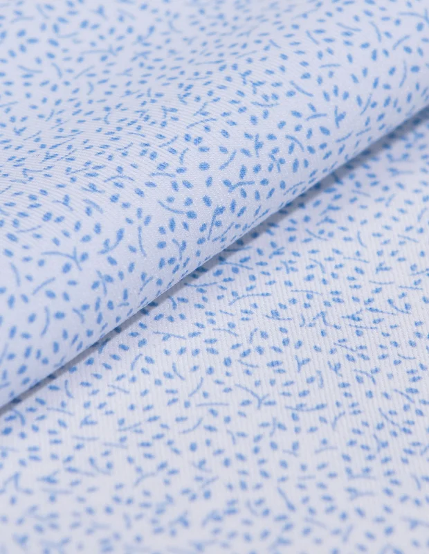 Retro Minimalism Performance Twill - Maya Blue Floral Print