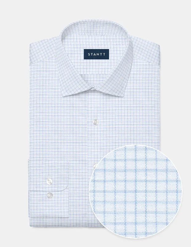 Cottagecore Fashion Powder Blue Royal Oxford Graph Check