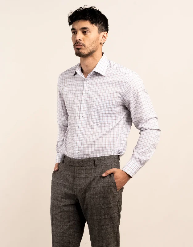 Statement Outfit Sinatra Blue and Brown Check Shirt